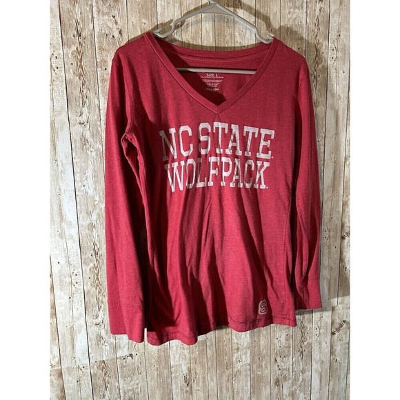 NC State Women’s NCSU Red Wolfpack Long Sleeve Tee Shirt Top Size L - Picture 1 of 6